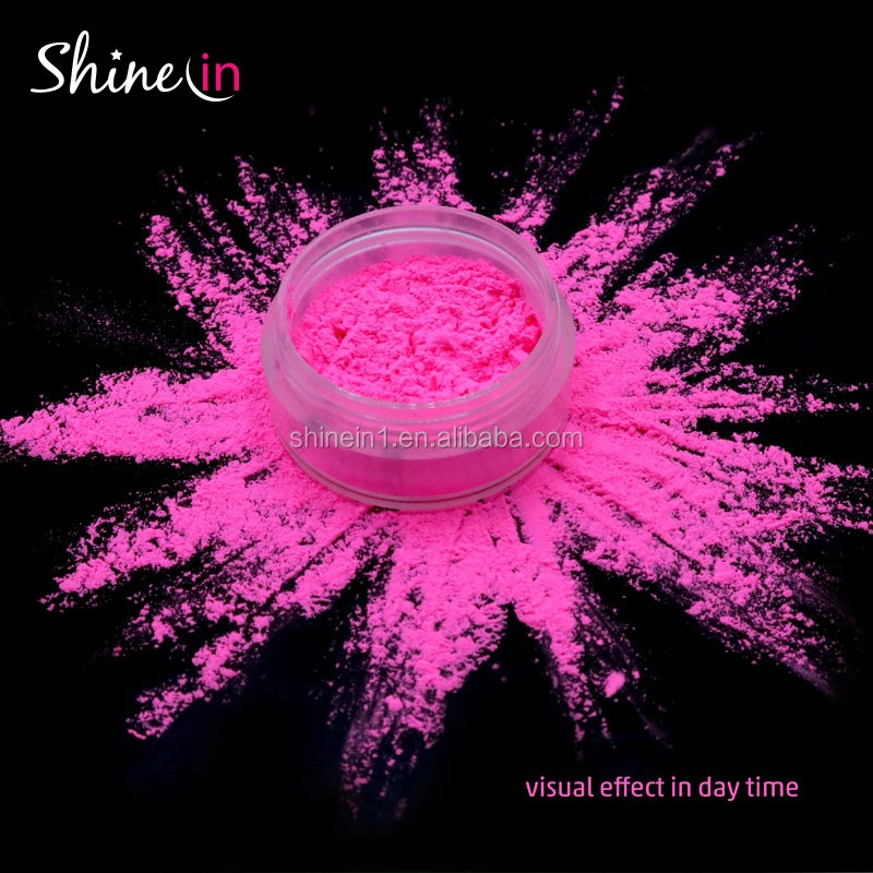 Self Luminous Pigment Powder Neon Pink Phosphorescent Glow Pigment Glow in The Dark Pigment Powder for Face Nail Paint