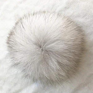 SF0351 Wholesale large animal fox fur pom pom ball for beanie hats Handbag Charm Accessories