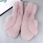 SF0481 Top Quality Sleeveless Jacket Real Sliver Fox Fur Vest for Women