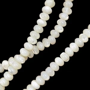 shell beads manufacture 4x6mm flat round shell rondelle beads for jewelry making