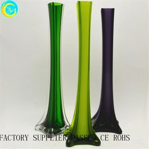 shining colorful long neck glass vases decorative home deco crafts
