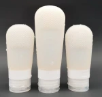 silicone travel bottle set shampoo bottle with brush 3pack set
