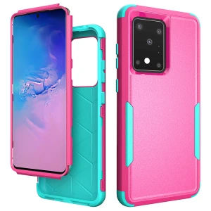 Simple Blank 2 in 1 Hybrid Shock proof Mobile House For Samsung Galaxy S20 Contrast Color Plastic Phone Case