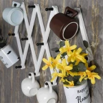 Simple modern multifunctional wall mount factory wholesale wood hook foldable wood coat rack