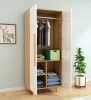 Simple style modern economy wardrobe solid wood panel bedroom wardrobe