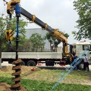 SINOTRUK HOWO 8x4 12 wheeler MOUNTED CRANE TRUCK with Auger Torque Earth drill for drilling telegraph poles