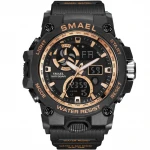 SMAEL 8011 Men's Watches Army Green Sport Watch With 50M Waterproof Dual Time Alarm Clock