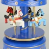 Small size wooden carousel music box horse