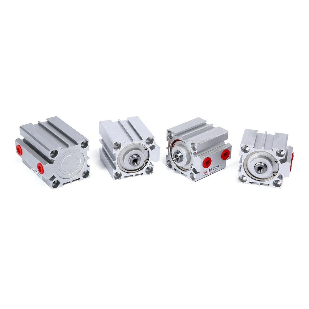 SNS SDA Series aluminum alloy double acting thin type pneumatic standard compact air cylinder
