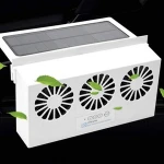 Solar Powered Car Window Fans Air Vent with Three-headed Fan,Clear The Car Smell Protect Electrical Appliances