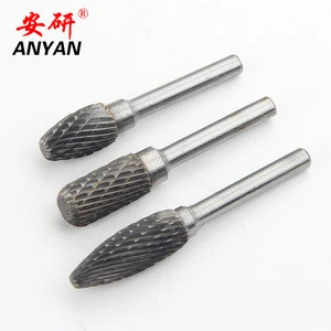 Solid Carbide Burr cutter  Double Cut Tungsten Carbide Rotary Burrs File with 1/4 shank