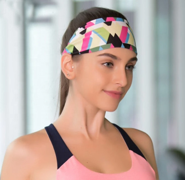Sopurrrdy women dry fit sublimation custom basketball sport Running Yoga headband sweatband floral hairband