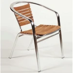 (SP-OC706) Modern metal plastic wood outdoor furniture garden chairs with armrests