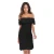 Import spring autumn summer fashion shoulder off elegant lady black short knitted dress from China