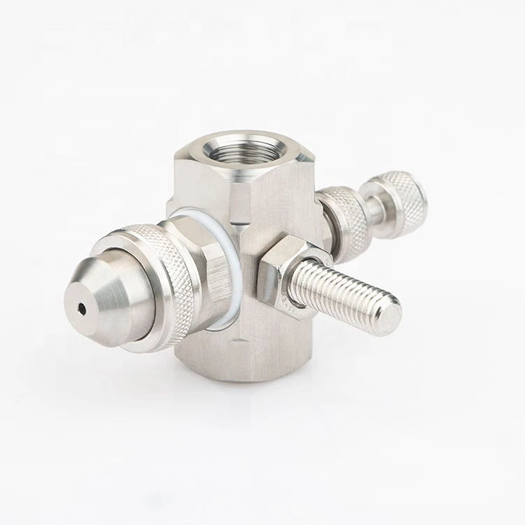 Stainless steel adjustable air atomizing nozzle, two-fluid siphon air-water mixing nozzle, cooling and humidifying nozzle