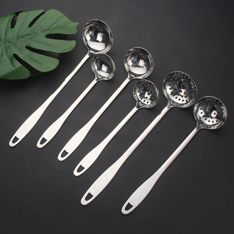 Stainless steel heavy cooking kitchen accessories long handle kitchenware utensils tool set