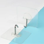 Stainless steel hook nano strong transparent magic adhesive coat bathroom kitchen door hook factory outlet