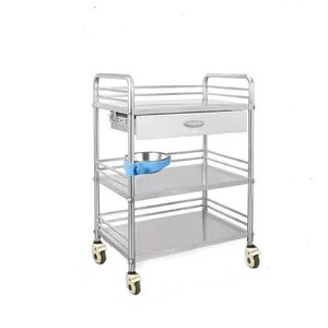 stainless steel medical Trolley with drawer