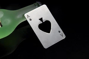 Stainless Steel steel Bottle Opener Etched Bar Cooking Poker Playing Card of Spades Tools Mini Wallet Credit Card Openers