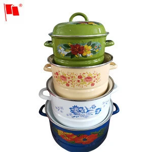 Steam Pot Cooking Ceramic Plate Dinnerware Enamel Casserole Pot Set