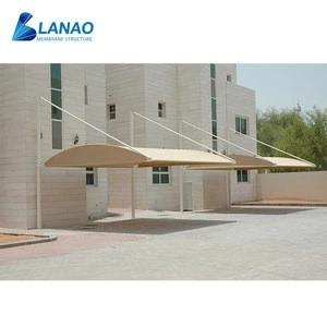 Steel structure tensile membrane fabric canopy awning carport tents car porch garage awning