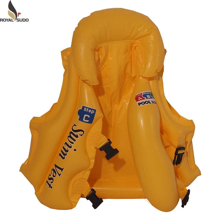 Stock custom three colors water fun pool toy swimming PVC pool inflatable life vest
