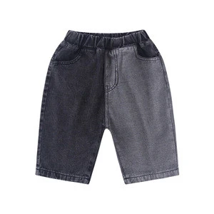 Summer Boys Shorts Casual Denim Kids Clothing 2019 Wholesale Retail Cheap Children Pants Elastic Waist Splice Jeans Kids Clothes
