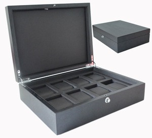 Sundo custom logo timepieces PU leather wooden storage packaging luxury men wrist 8 slot wooden watch box case