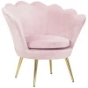 Super September Modern Nordic Style Flower Shape Hotel Furniture Velvet Fabric Arm Accent Fauteuil Velours Living Room Chair
