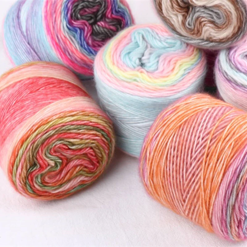 Super soft merino wool nylon cotton acrylic fancy blended cake crochet yarns for hand knitting