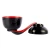 Import SwanTableware Brand Rice Miso Soup Bowl with Lid and Spoon 10.5 oz Black and Red from China