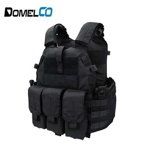 Tactical Vest Molle Combat Airsoft Black Paintball Vest (with complete accessories)