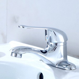 Taizhou Factory Wholesale Price Bathroom Deck Mounted Hot and Cold Water Zinc Taps Two Holes Basin Mixer Faucet