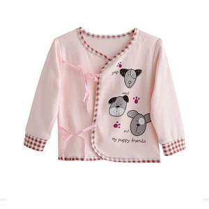TC6007 wholesale infant top clothes with button baby cotton underwear