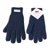 Thinsulate Lind, Double Layer Blue Gloves, Acrylic Knitted Hand Gloves
