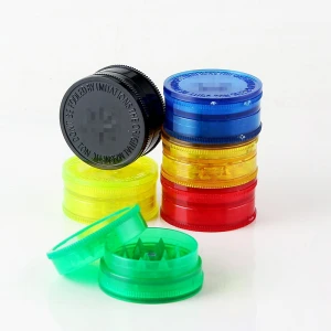 tobacco grinder acrylic 3 Parts Round design Wholesale Tobacco Spice Plastic Herb Grinder