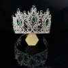Top Quality Emerald Crystal Queen Crown Large Pageant Diamond  Bride Crowns For Sale