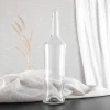 Transparent Irregular Cylindrical Shape Glass Bottle with Guala Cap