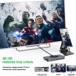 TYPE-C USB Docking HUB Station 15-in-1 HD Network Card Converter Mobile Phone Computer Docking Station with wireless charger