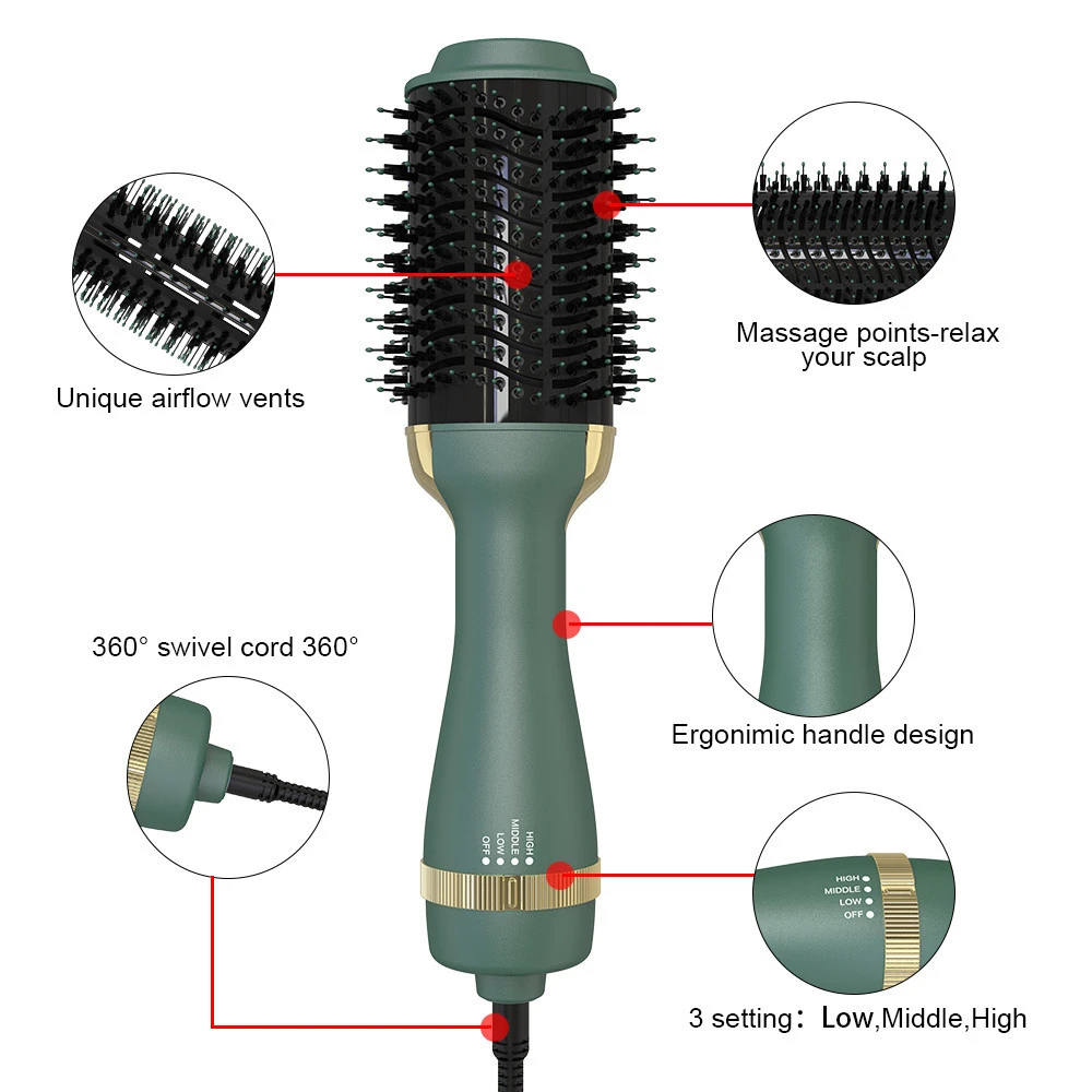 Ulelay OEM ODMOne Step Hair Dryer and Volumizer - Salon Multi-function Hair Dryer & Volumizing Styler Comb Hot Air brush