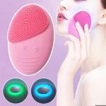 Ultrasonic IPX7 waterproof silicone wireless rechargeable facial cleansing brush
