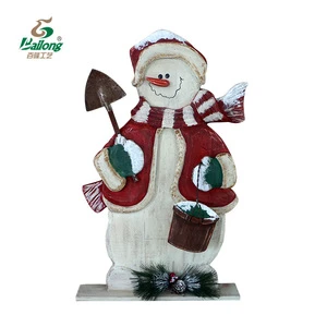 Verified supplier wood crafts custom design Christmas outdoor indoor snowman decoration