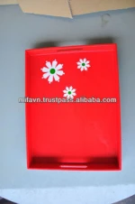 Vietnamese Lacquerware- beautiful red serving tray
