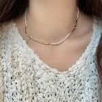 Vintage Customized Heart Gold Chains Stainless Steel Chokers Charms Fashion Pendant Jewelry Pearl Necklaces For Women