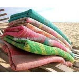 Vintage Kantha Sari Blanket Recycled Patchwork Throw Kantha Quilt