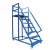 Import Warehouse Steel Safety Mobile Rolling Platform Ladder with Handrails from China