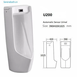 waterless boy pee urine ceramic automatic sensor floor mounted urinals