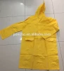 waterproof mens yellow PVC vinyl raincoat with hood