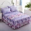 Wedding Housewarming Gift Floral Fitted Sheet Cover Graceful Bedspread Lace Fitted Sheet Bedroom Bed Cover Skirt