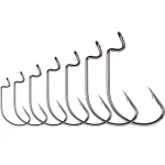 WEIHE Wide 60183# Jig Crank Big Bass Hook Black High Carbon Steel Crank Barbed Hook for Soft Fishing Lure